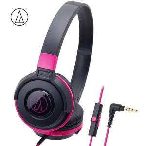 Original Audio Technica ATH-S100iS Headset Wired Control Game Headphone with Micphone Bass Music Earphone for Cellphones Computer Pink  |   Over-ear Headphones Earphones & Speakers Over-ear Headphones