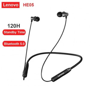 Original LENOVO He05 Wireless Neckband Earphone Bluetooth 5.0 Stereo Sports Magnetic Ipx5 Waterproof Headset black  |   Sports Headphones Earphones & Speakers Black