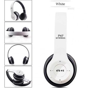 P47 Foldable Wireless  Headphones, Tablet Bluetooth-compatible Headset With Mic, Compatible For Mobile Xiaomi Iphone Sumsamg White  |   Over-ear Headphones Earphones & Speakers Over-ear Headphones