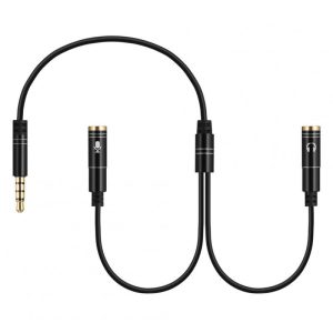 Portable Headset Adapter Splitter  |   Earphones Accessories Earphones & Speakers Black