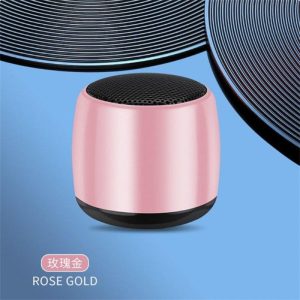 Portable Speaker Wireless Surround Sound Mini Speaker Rich Bass Metal Material Stereo Speaker For Outdoors Travel Pool Beach rose gold  |   Stereo Speakers Earphones & Speakers Rose gold