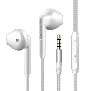 Portable Wired  Headset Heavy Bass Low Latency Excellent Sound Quality Built-in High-definition Microphone In-ear Wired Earphones 3.5 white  |   Wired Earphones Earphones & Speakers 3.5 white