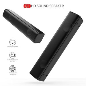 Q2 HD Sound Speaker Portable Wired Loudspeaker for Phone Computer TV black  |   Stereo Speakers Earphones & Speakers Black