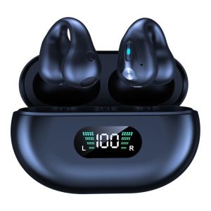 Q80 Wireless Ear Clip Open Ear Headphones Sports Earphones With Built-in Mic Power Display Charging Case Earbuds black  |   Bluetooth Earphones Bluetooth Earphones Black