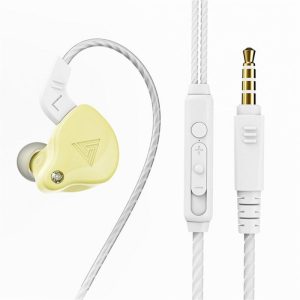 Qkz Ak6-x Sports Headphone In-ear Wire-controlled Headset with Microphone Hifi Bass Music Gaming Earphone Yellow  |   Wired Earphones Earphones & Speakers Wired Earphones