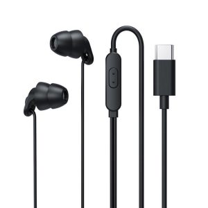 REMAX RM-518 Headphones Wired Microphone Earbud In-Ear Earphones Built-in Call Control Clear Audio For Most Mobile Devices black+typec  |   Wired Earphones Earphones & Speakers Black+typec