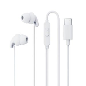 REMAX RM-518 Headphones Wired Microphone Earbud In-Ear Earphones Built-in Call Control Clear Audio For Most Mobile Devices white+typec  |   Wired Earphones Earphones & Speakers White+typec