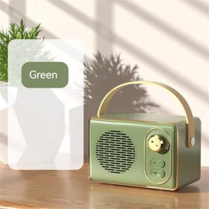 Retro Bluetooth Audio U Disk Tf Card Aux Usb Speaker Creative Outdoor Portable Mini Sound Box Green  |   Stereo Speakers Earphones & Speakers Green