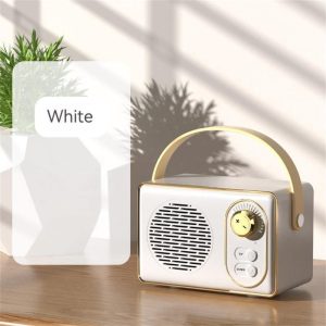 Retro Bluetooth Audio U Disk Tf Card Aux Usb Speaker Creative Outdoor Portable Mini Sound Box White  |   Stereo Speakers Earphones & Speakers Stereo Speakers