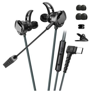 RX3 Pro Wired Earbuds In-Ear Headphones L-Shaped 3.5MM Jack Design Noise Isolating High Sound Earphones For School Students Women Men Black (Type-C plug)  |   Gaming Headsets Earphones & Speakers Black (Type-C plug)