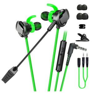 RX3 Pro Wired Earbuds In-Ear Headphones L-Shaped 3.5MM Jack Design Noise Isolating High Sound Earphones For School Students Women Men Green (3.5mm plug)  |   Gaming Headsets Earphones & Speakers Gaming Headsets