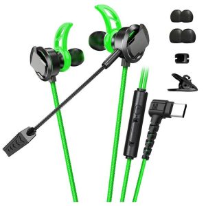 RX3 Pro Wired Earbuds In-Ear Headphones L-Shaped 3.5MM Jack Design Noise Isolating High Sound Earphones For School Students Women Men Green (Type-C plug)  |   Gaming Headsets Earphones & Speakers Gaming Headsets