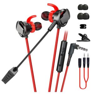 RX3 Pro Wired Earbuds In-Ear Headphones L-Shaped 3.5MM Jack Design Noise Isolating High Sound Earphones For School Students Women Men Red (3.5mm plug)  |   Gaming Headsets Earphones & Speakers Gaming Headsets