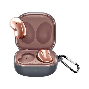 Silicone Earphone Protective Case Wireless Bluetooth Headset Anti-fall Cover With Buckle Compatible For Samsung Galaxybuds2 Live/pro Galaxy Gray  |   Earphones Accessories Earphones & Speakers Earphones Accessories