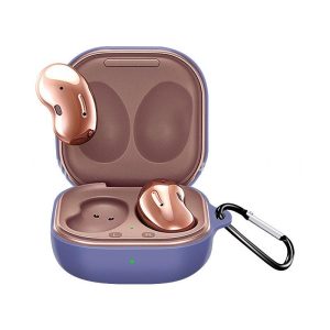 Silicone Earphone Protective Case Wireless Bluetooth Headset Anti-fall Cover With Buckle Compatible For Samsung Galaxybuds2 Live/pro Lavender Gray  |   Earphones Accessories Earphones & Speakers Earphones Accessories