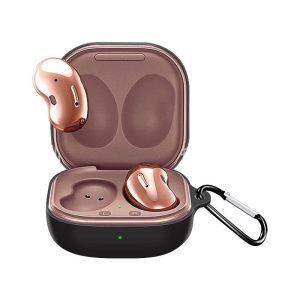 Silicone Earphone Protective Case Wireless Bluetooth Headset Anti-fall Cover With Buckle Compatible For Samsung Galaxybuds2 Live/pro Mysterious Black  |   Earphones Accessories Earphones & Speakers Earphones Accessories