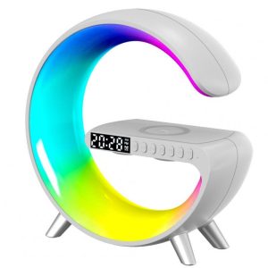 Smart Bluetooth Speaker Alarm Clock 15w Wireless Phone Charger Bedside Night Light Rgb Colorful Desk Lamp US Plug  |   Stereo Speakers Earphones & Speakers Stereo Speakers