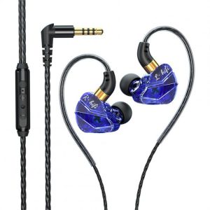 Sports Headphones 3.5mm In-Ear Wire Control Earphone With Microphone Hifi Sound Music Headset For Running blue  |   Wired Earphones Earphones & Speakers Blue