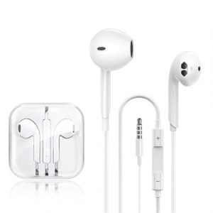 Stereo In-ear Wired Headset With Microphone 3.5mm Wire-controlled Earphones Compatible For Android Ios (6UK09) White  |   Wired Earphones Earphones & Speakers White