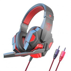 Sy830mv Wired Gaming Headset With Microphone 3.5mm Powerful Sound Headphones For Computer Pc Black and red PC non-luminous  |   Gaming Headsets Earphones & Speakers Black & red PC non-luminous