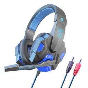 Sy830mv Wired Gaming Headset With Microphone 3.5mm Powerful Sound Headphones For Computer Pc  |   Gaming Headsets Earphones & Speakers Black & blue PC non-luminous