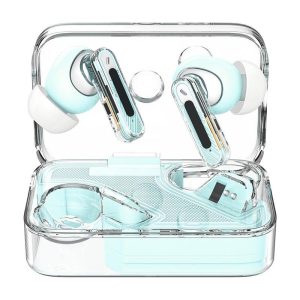 T5 Wireless Earbuds ANC ENC Noise Canceling Earphones In-Ear HiFi Stereo Sound Headphones With Transparent Charging Case Ultra Long Battery Life Earphones For Sports Hiking Working light blue  |   Bluetooth Earphones Bluetooth Earphones Bluetooth Earphones