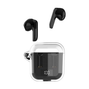 TM90 Wireless Earphones In-Ear Earbuds With Transparent Power Display Charging Case For Phone Computer Laptop black  |   Bluetooth Earphones Bluetooth Earphones Black