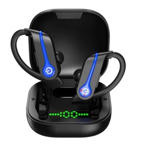 Tws Bluetooth-compatible Headphones With Mic Sports Ear Hook Led Display Wireless Hifi Stereo Earbuds Waterproof (q62-3) dark blue  |   Bluetooth Earphones Bluetooth Earphones Bluetooth Earphones