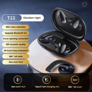 Tws Wireless Bluetooth Headphones Touch Control Ear Clip Bone Conduction Noise Reduction Headset Black  |   Bluetooth Earphones Bluetooth Earphones Black