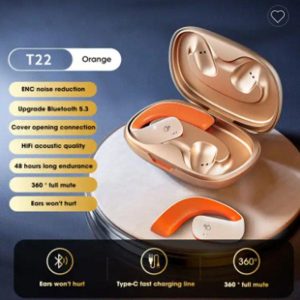 Tws Wireless Bluetooth Headphones Touch Control Ear Clip Bone Conduction Noise Reduction Headset Orange Gold  |   Bluetooth Earphones Bluetooth Earphones Bluetooth Earphones