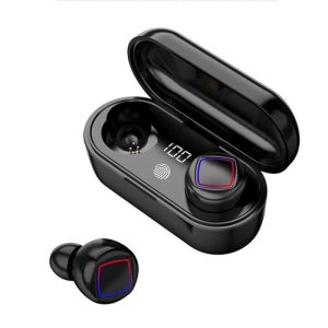 TWS Wireless Earphone In-ear Bluetooth5.0 Headphone with Digital Display LED Light Charging Box black  |   Bluetooth Earphones Bluetooth Earphones Black