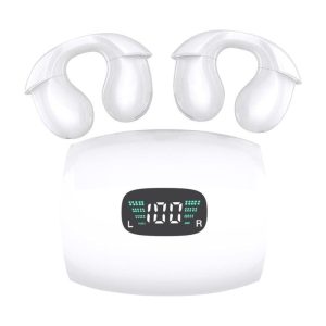 Tws Wireless Open Ear Headphones Air Conduction Clip-On Earphone Digital Display Bluetooth 5.3 Headset White  |   Bluetooth Earphones Bluetooth Earphones Bluetooth Earphones