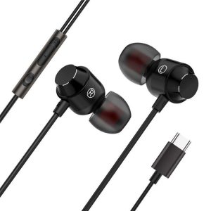 Type-C Headphones Compatible For 9 8 7 Pro P50 Pro Wire Control Bass Magnetic Earphones With Microphone black  |   Wired Earphones Earphones & Speakers Black