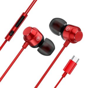 Type-C Headphones Compatible For 9 8 7 Pro P50 Pro Wire Control Bass Magnetic Earphones With Microphone red  |   Wired Earphones Earphones & Speakers Red