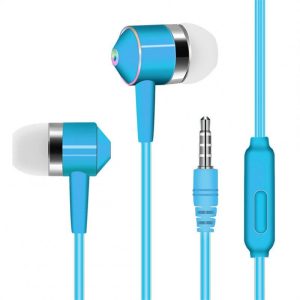 Universal 3.5mm Plug Wired In-ear Earbuds Portable Wire Control Mobile Phone Gaming Headset With Microphone blue  |   Wired Earphones Earphones & Speakers Blue