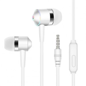 Universal 3.5mm Plug Wired In-ear Earbuds Portable Wire Control Mobile Phone Gaming Headset With Microphone White  |   Wired Earphones Earphones & Speakers White