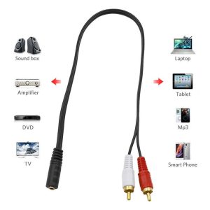 Universal 3.5mm Stereo Audio Female Jack to 2 RCA Male Socket to Headphone 3.5 Y Adapter Cable 50cm Audio Line  |   Earphones Accessories Earphones & Speakers Audio Line