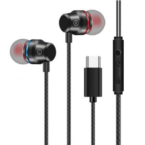 Universal Type-c Wired Earphone In-ear Noise Reduction Wire-controlled Tuning 3.5mm Phone Headset black  |   Wired Earphones Earphones & Speakers Black