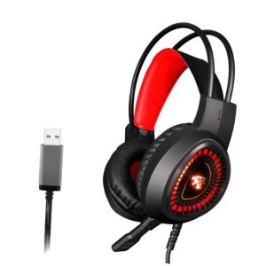 V1000 Headset Heavy Bass Internet Cafe E-sports Game Headphones Luminous 7.1 Channel USB/3.5MM Headset red_7.1 USB interface  |   Gaming Headsets Earphones & Speakers Gaming Headsets