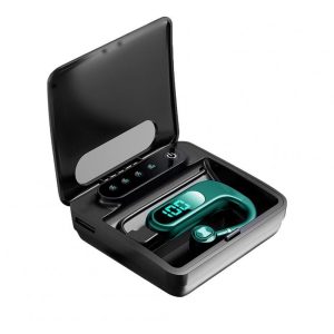 V13 Bluetooth-compatible Headset With Charging Bin True Stereo Hanging Ear Type Business Model Battery Display Long Standby Headphones Green + charging compartment  |   Sports Headphones Earphones & Speakers Green + charging compartment