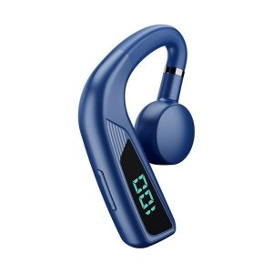 V18 Bluetooth-compatible Headset Bone Conduction Hanging Ear Type Business Sports V5.2 Wireless Headphones With Power Digital Display blue  |   Sports Headphones Earphones & Speakers Blue