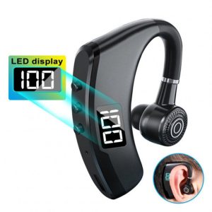 V9 Pro Wireless Bluetooth Headset Led Smart Display Business Handsfree Earhook Earphones with Microphone Black  |   Sports Headphones Earphones & Speakers Black