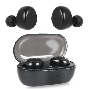 W12 Wireless Earbuds With Charging Case Headphones Noise Canceling Earphones For Sports Working Hiking Black-Black Circle Color Box  |   Bluetooth Earphones Bluetooth Earphones Black-Black Circle Color Box