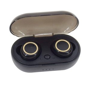 W12 Wireless Earbuds With Charging Case Headphones Noise Canceling Earphones For Sports Working Hiking Black-Gold Circle Color Box  |   Bluetooth Earphones Bluetooth Earphones Black-Gold Circle Color Box