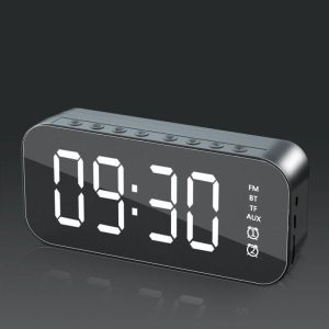 Wifi Mini Alarm Clock Nanny Clock Mirror Subwoofer Bluetooth Speaker black  |   Stereo Speakers Earphones & Speakers Black