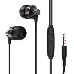 Wire-controlled Headphones With Microphone Ergonomic In-ear Hi-Fi Music Sports Earbuds Gaming Headset black  |   Wired Earphones Earphones & Speakers Black