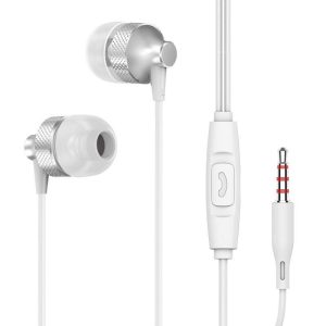 Wire-controlled Headphones With Microphone Ergonomic In-ear Hi-Fi Music Sports Earbuds Gaming Headset silver  |   Wired Earphones Earphones & Speakers Silver