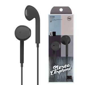 Wire-controlled Headset With Microphone In-line Subwoofer Music Earbuds Hands-free Calling Ergonomic Headphone black  |   Wired Earphones Earphones & Speakers Black