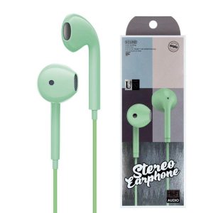 Wire-controlled Headset With Microphone In-line Subwoofer Music Earbuds Hands-free Calling Ergonomic Headphone green  |   Wired Earphones Earphones & Speakers Green