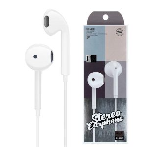 Wire-controlled Headset With Microphone In-line Subwoofer Music Earbuds Hands-free Calling Ergonomic Headphone White  |   Wired Earphones Earphones & Speakers White